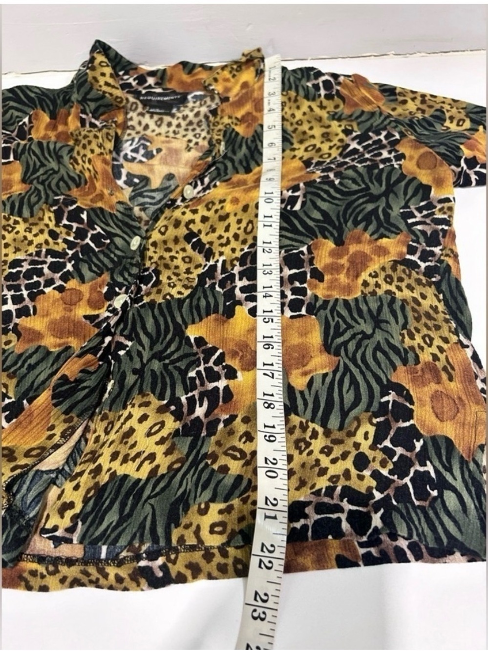 Requirements Leopard & Floral Short Sleeve Button-Down Shirt - Black & Brown - Picture 12 of 13